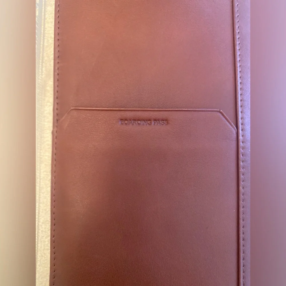 Brown leather travel wallet /documents case